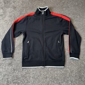 Nike Golf Jacket Black Large Performance Track Outerwear Men Full Zip Red Accent